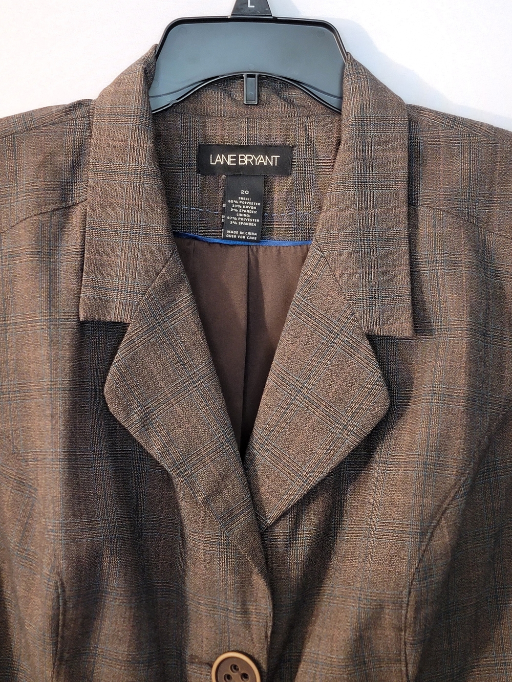 Lane Bryant Brown Plaid Blazer and Pants Set Size 20 - Picture 6 of 16